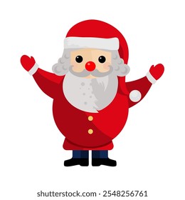  Cute Santa Claus in kawaii style - vector illustration