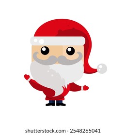 Cute Santa Claus in kawaii style - vector illustration