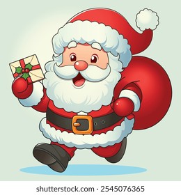 Cute Santa Claus with letter