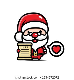 cute santa claus with list