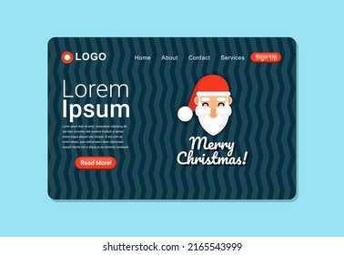 Cute Santa Claus Merry Christmas Landing Page Design Template EPS10 great to be used for your website, for a better web navigation, or as a flyer, background, wallpaper, or any other purposes