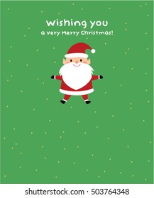 cute santa claus merry christmas greeting card