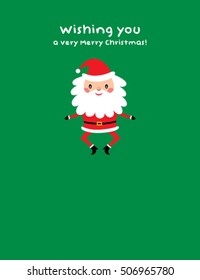 cute santa claus merry christmas greeting card