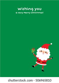 cute santa claus merry christmas greeting card