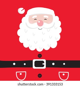 Cute Santa Claus on red background