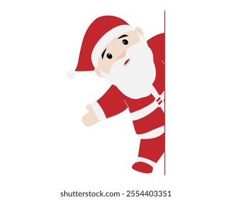 Cute Santa Claus peek a boo Illustration