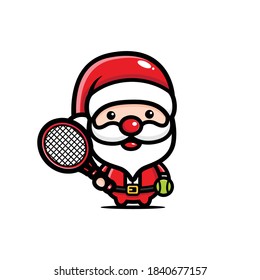 linda santa claus jugando al tenis