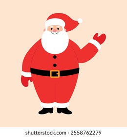 Cute Santa Claus pointing hand illustration 