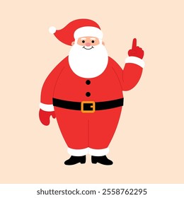 Cute Santa Claus is pointing hand illustration 