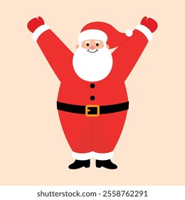 Cute Santa Claus is raising hand up illustration 