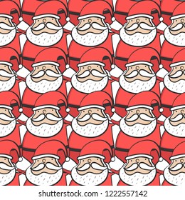 Cute Santa Claus, seamless pattern , Merry Christmas