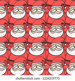 Cute Santa Claus, seamless pattern , Merry Christmas