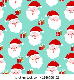 cute Santa Claus seamless pattern for Christmas .cartoon holidays . Christmas wrapping.