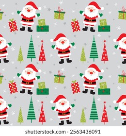 cute santa claus seamless pattern design