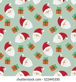 cute santa claus seamless pattern. christmas design concept. vector illustration.