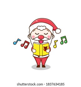 Cute santa claus singing. Vector illustration of cute boy with different sport activities