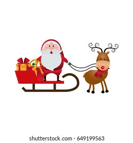 cute santa claus sled gifts christmas character