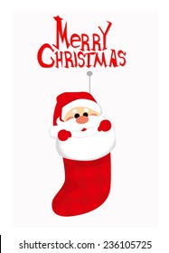 Cute Santa Claus in socks