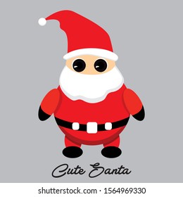 Cute Santa Claus stand. Cartoon Christmas holiday character. Cute Father Frost vector illustration.