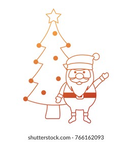 cute santa claus with tree