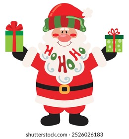 Cute Santa Claus  vector cartoon illustration