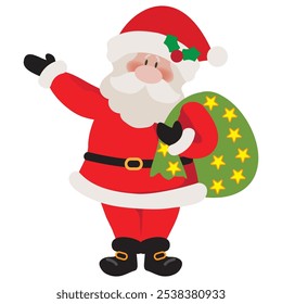 Cute Santa Claus  vector cartoon illustration