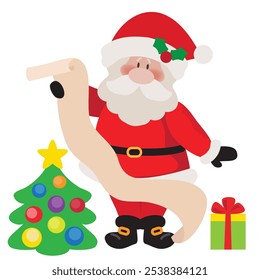 Cute Santa Claus  vector cartoon illustration