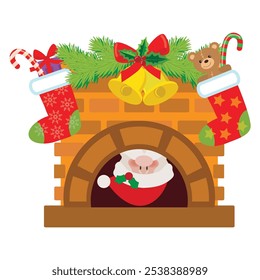 Cute Santa Claus  vector cartoon illustration