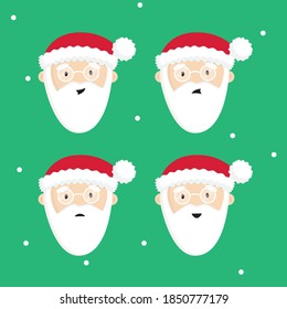 Cute santa claus vector character design emotions. modern flat vector concept illustration. Christmas holiday