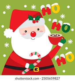 Cute Santa Claus Vector For Christmas Card or Bag design