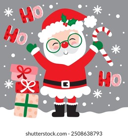 Cute Santa Claus vector For Christmas Card or Bag design
