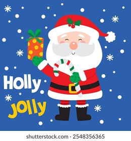 Cute Santa Claus vector For Christmas Card or Bag design