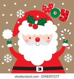 Cute Santa Claus vector For Christmas Card or Bag design