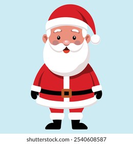 Cute Santa Claus vector  Classic holiday character, perfect for festive designs.  Bright, cheerful illustration for cards and more.  Spread joy with this graphic