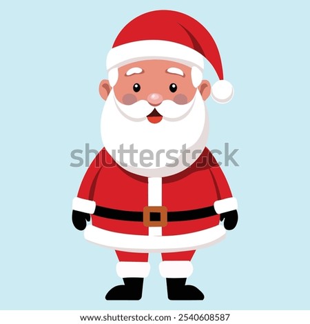 Cute Santa Claus vector  Classic holiday character, perfect for festive designs.  Bright, cheerful illustration for cards and more.  Spread joy with this graphic