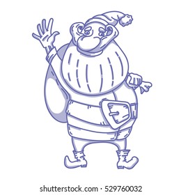 Cute Santa Claus vector hand drawn character illustration