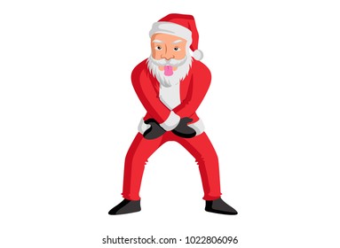 Cute Santa Claus . Vector Illustration. Isolated on white background.