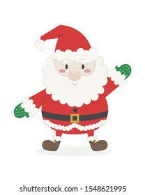 Cute Santa Claus vector illustration cartoon isolated on white background. Christmas Santan Claus vector cartoon. 