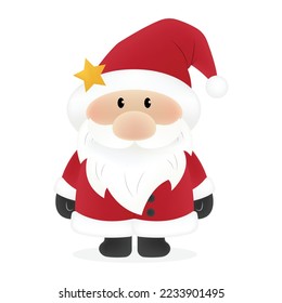 Cute Santa Claus vector illustration cartoon isolated on white background. Cute little Santa Claus.