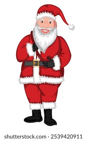 Cute Santa Claus Vector Illustration On White Background (Royalty Free)