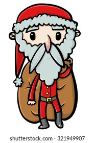 Cute Santa Claus, vector illustration.