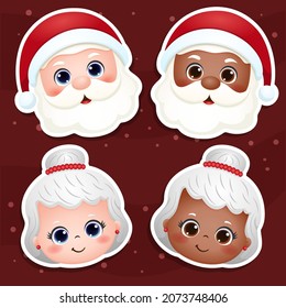 Cute Santa Claus Vector stickers