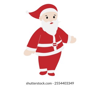 Cute Santa Claus whimsical cartoon illustration