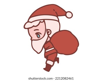 Cute Santa Claus with white background.