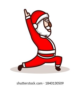 Cute Santa Claus with yoga pose