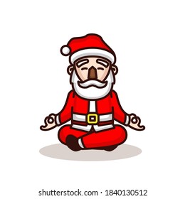 Cute Santa Claus with yoga pose