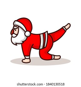 Cute Santa Claus with yoga pose