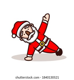 Cute Santa Claus with yoga pose