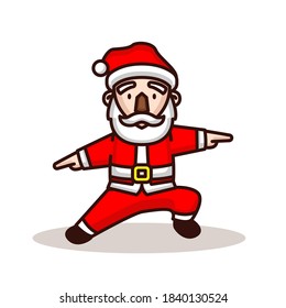 Cute Santa Claus with yoga pose