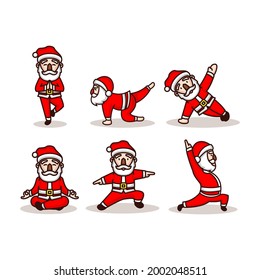 Cute Santa Claus with yoga pose